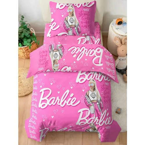 Детская полуторная постель для девочки Барби с Пуделем - PannaTeks